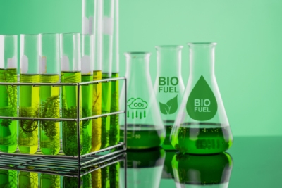 Plusieurs fioles de biocarburants